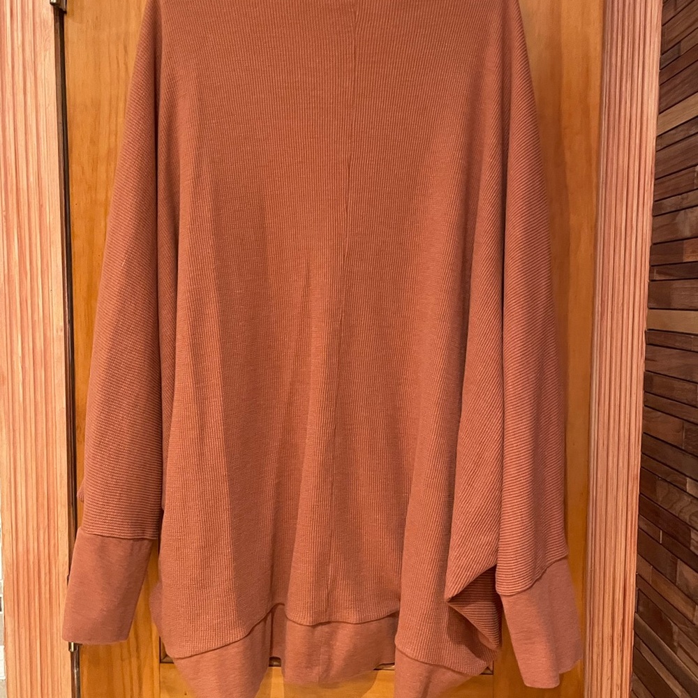 Rust Orange Open Front Cardigan - Picture 6 of 7